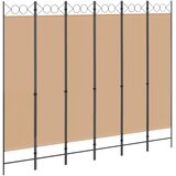  Razdjelnik prostora s 6 panela Bež 240 x 200 cm Tkanina | Eponuda.ba