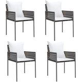  Vrtne stolice s jastucima 4 kom smeđe 54x61x83 cm od poliratana | shoptok.hr
