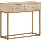 vidaXL Konzolna mizica 90x30x76 cm trden mangov les in železo | Shoptok.si