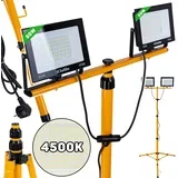 2x50w smd led gradbeni reflektor na stativu 4500k
