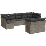  The Living Store Vrtna sedežna garnitura 9-delna z blazinami siv poli ratan - Vrtna Sedežna Garniture, (21452462) | Shoptok.si
