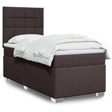 vidaXL Krevet s oprugama i madracem tamnosmeđi 90 x 190 cm od tkanine | shoptok.hr