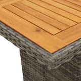  Vrtna miza z leseno akacijevo ploščo siva 240x90x75 cm PE ratan | Shoptok.si