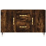 vidaXL Komoda dimljeni hrast 100x36x60 cm inženirski les | Shoptok.si