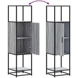 vidaXL Visoka omara siva sonoma 35,5x35x139 cm inž. les in kovina | Shoptok.si