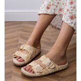 D/CEO Beige crochet sandals with buckles on straps Firada | Shoptok.si
