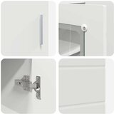 vidaXL Strani šal s polico Bela 55.5 x 29 x 100 cm Konstruiran les | Shoptok.si