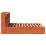 vidaXL Posteljni okvir brez vzmetnice vošč. rjav 200x200 cm borovina | Shoptok.si