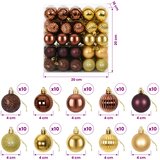  Set božićnih kuglica 100 kom. Smeđa i zlatna 4 cm Polistiren | shoptok.hr