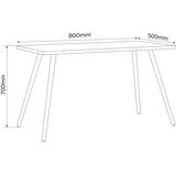 MID.YOU Pisalna Miza Salia, Črna, Barva Hrasta, 80x50cm | Shoptok.si