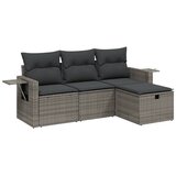  4-dijelni set vrtnih sofa od poliratana s jastucima sivi | shoptok.hr