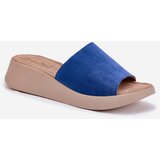 Panto Fino Women's Suede Wedge Sandals Blue | Shoptok.si