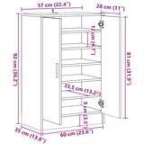 vidaXL Ormarić za cipele boja hrasta 60x35x92 cm konstruirano drvo | shoptok.hr