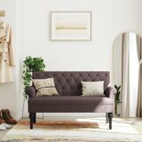  Klupa s naslonom tamnosmeđa 120 x 62 x 75,5 cm od tkanine | Eponuda.com