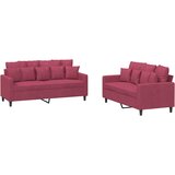  2-dijelni set sofa s jastucima crvena boja vina baršunasti | shoptok.hr