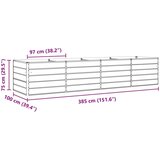  Cvetlično korito Svetlo siva 385 x 100 x 75 cm Cinkana jeklena, (5000207342) | Shoptok.si