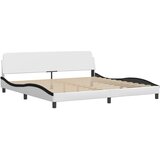 Krevet s madracem Hvar bijeli-crni 200 x 200 cm od umjetne kože | Eponuda.com