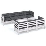  The Living Store Vrtna sedežna garnitura 8-delna z blazinami trdna borovina - Vrtna Sedežna Garnitura, (21445262) | Shoptok.si