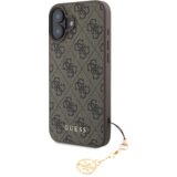 Guess GUHCP16SGF4GCW silikonski ovitek z obeskom za iPhone 16e - rjav | Shoptok.si