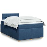 vidaXL Box spring postelja z vzmetnico moder 120x200 cm blago, (21273546) | Shoptok.si