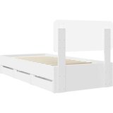 vidaXL Konstrukcija postelje Bela 75 x 190 cm Inženirsko leseno, (5000113718) | Shoptok.si