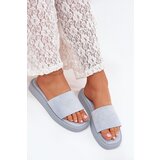Boto Ladies Platform Sandals Made Of Eco Suede Light Blue Jorina | Shoptok.si