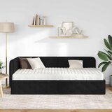  Kutni okvir kreveta Crna 100 x 200 cm tkanina | shoptok.hr