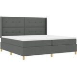  Krevet s opruga kutije s LED trakama Siva 200 x 200 cm tkanina | shoptok.hr