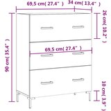  Komoda siva boja betona 69 5x34x90 cm od konstruiranog drva | shoptok.hr