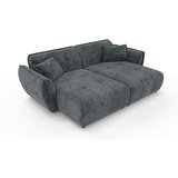 Ropez Temno siva sedežna garnitura iz šenilje z ležalnikom 252 cm Nelia Big – | Shoptok.si