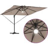 vidaXL Kantilever Roma parasol z LED lučmi Taupe 286x285x270 cm Aluminij | Shoptok.si