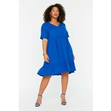 Trendyol Curve Plus Size Dress - Navy blue - Shift Cene