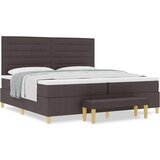 Box Vzmetnica z vzmetnico in klopjo temno rjava 200x200 cm Tkanina, (22083288) | Shoptok.si