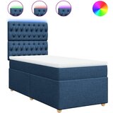 vidaXL Box spring postelja z vzmetnico modra 90x190 cm blago, (21291030) Cene