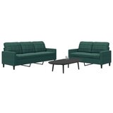 vidaXL 2-dijelni set sofa s jastucima tamnozeleni baršunasti | shoptok.hr