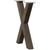  Noge za blagovaonski stol u obliku slova X, 2 kom, prirodni čelik, 60 x (72-73) cm, čelik | shoptok.hr