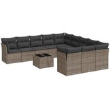  12-dijelni set vrtnih sofa od poliratana s jastucima sivi | shoptok.hr