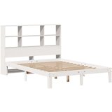 vidaXL Knjižna postelja brez vzmetnice bela 150x200 cm trdna borovina | Shoptok.si