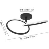 Eglo 902144 - led plafonsko svetlo congiunti LED/12W/230V 2700/4000/6500K crno | Eponuda.com