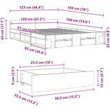  Posteljni okvir s predali betonsko siv 120x190cm inženirski les | Shoptok.si
