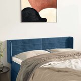  Vzglavje z ušesi temno modro 147x16x78/88 cm žamet, (20936129) Cene