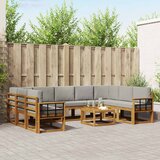  Set vanjskih sofa 10 kom. Prirodna i svijetlo siva | shoptok.hr
