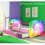  Dječji krevet ACMA s motivom, bočna roza + ladica 160x80 cm 18 Pony on a rainbow | shoptok.hr