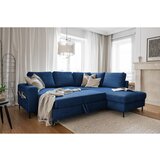 Miuform Tamno plava sklopiva kutna garnitura od samta (s desnim kutom) Lofty Lilly – | shoptok.hr