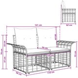  Vanjski loveseat 2 kom. 2-Broj sjedala Crna i tamno siva | shoptok.hr