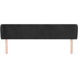  Uzglavlje s ušima crno 183x23x78/88 cm baršunasto | shoptok.hr