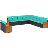  11-dijelni vrtni set s jastucima crni poliratan | shoptok.hr