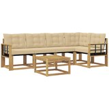 vidaXL Zunanja garnitura za sedenje z blazino 6 pcs Bela in bež, (5000269497) | Shoptok.si