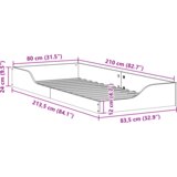  Krevet s daskama Voštano smeđa 80 x 210 cm Masivno drvo | shoptok.hr