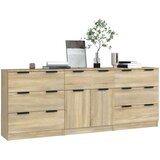  3-dijelna komoda boja hrasta sonome od konstruiranog drva | shoptok.hr